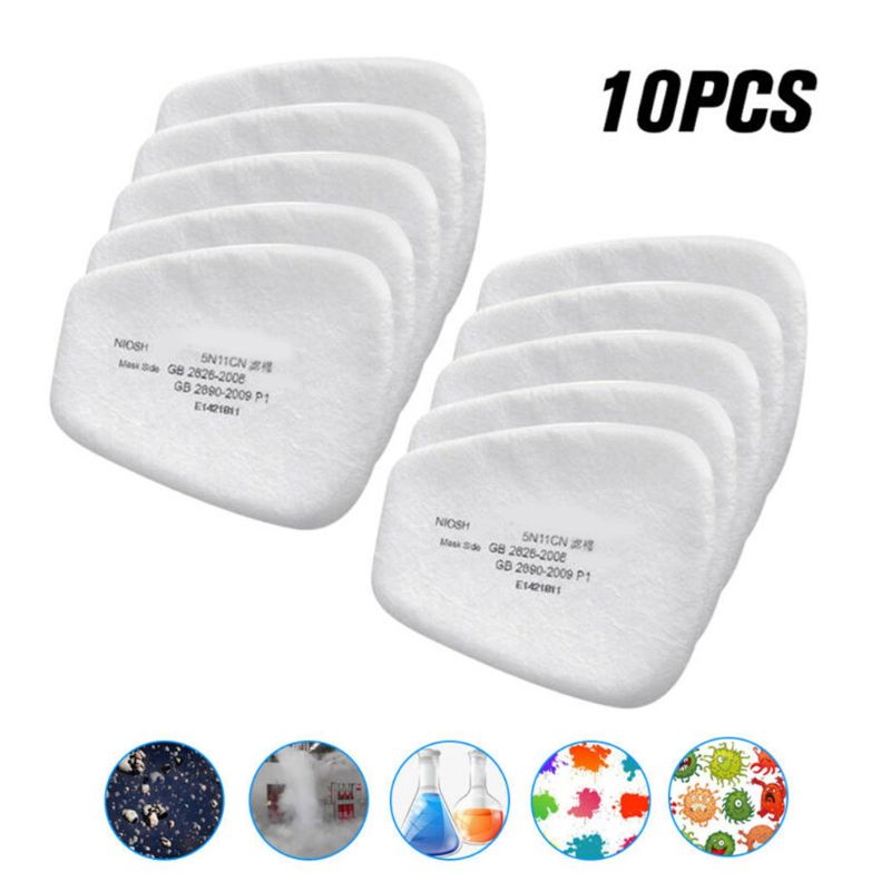 10Pcs 5N11 Filter Katoen Stofdicht Anti-Deeltjes Gas Cover Filter Papier Vervangbare Beschermende Gezicht Cover Pad accessoires: Default Title