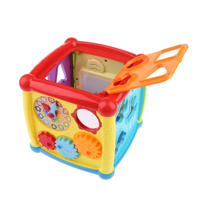 Multifunctional Musical Toys Toddler Baby Box Music Activity Cube Gear Clock Geometric Blocks Sorting Educational Toys