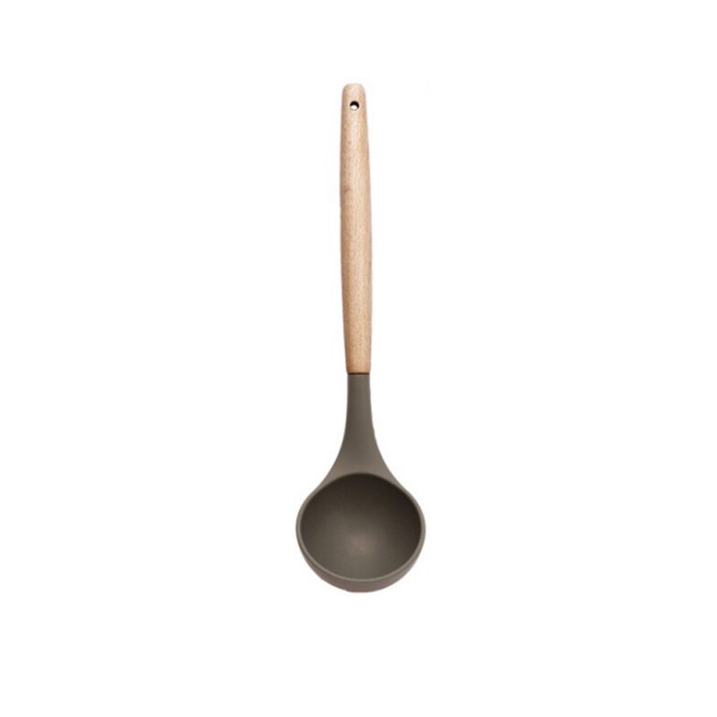 1pc- dreje silikone køkkensæt suppeske køkkenredskaber madlavning non-stick køkkentilbehør: Suppe ske