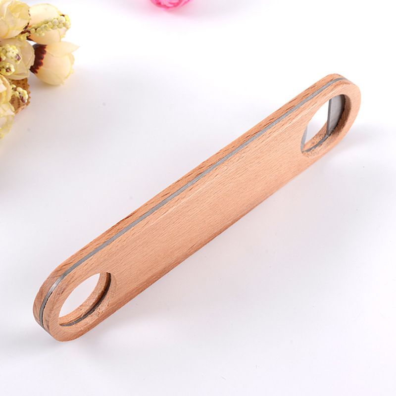 Hout Platte Bier Flesopener Vintage Houten Handvat Wijn Bier Openers Kitchen Bar Gereedschap