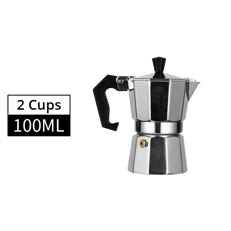 Klassisk espressomaskine til kogeplader til stærk espresso med stor smag, espresso moka -gryde i italiensk stil, kaffeværktøjer: 100ml