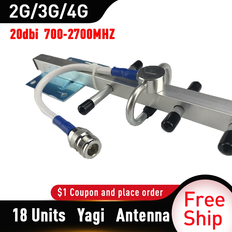 TFXSIGBOS 20dBi guadagno Yagi Antenna 700-2700mhz Antenna esterna 2G 3G 4g Lte Antenna Yagi esterna con N femmina Antenna esterna