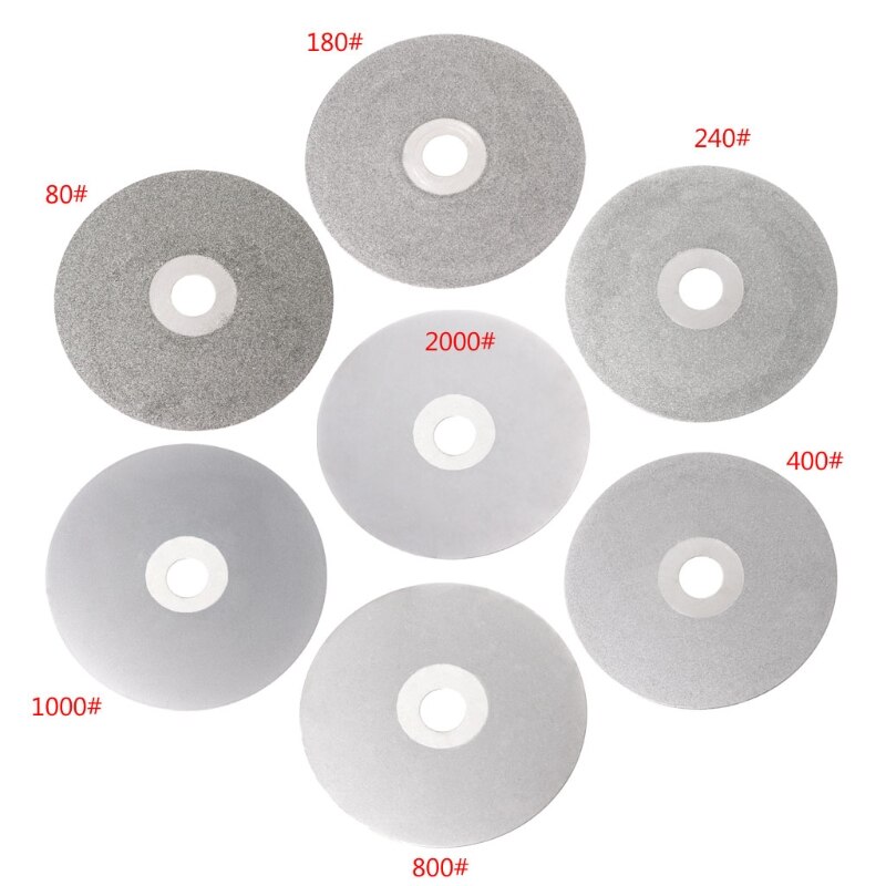 4 "100mm 80-2000 # diamante revestido plana roda de volta lapidação polimento disco de moagem