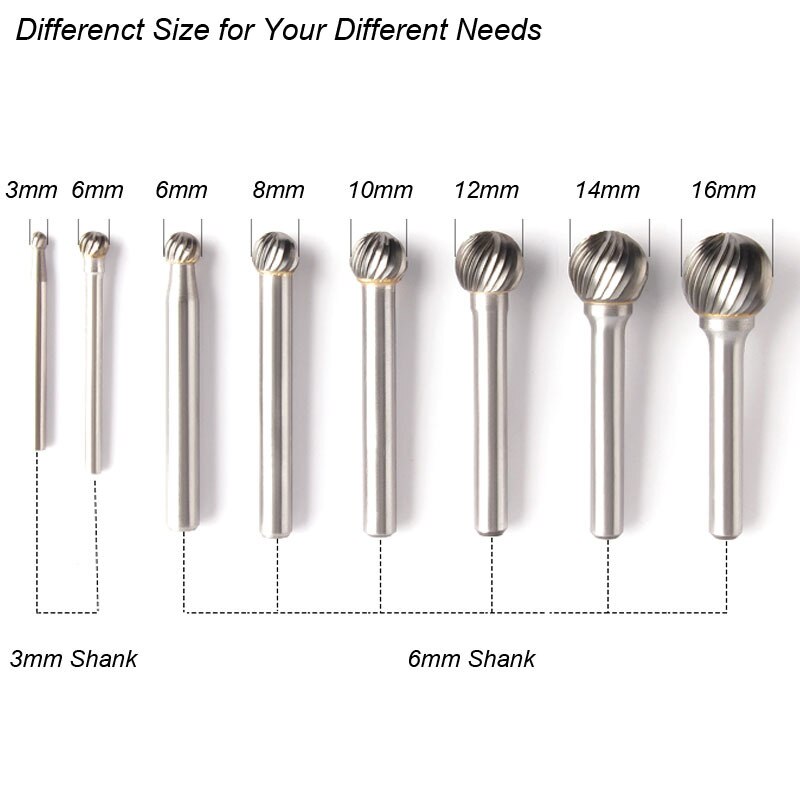 Mèches de meuleuse à tête sphérique, outils convertibles carimplantés, lime à distance en tungstène, fraise en carbure, fraise, perceuse pour métal, bois, plastique