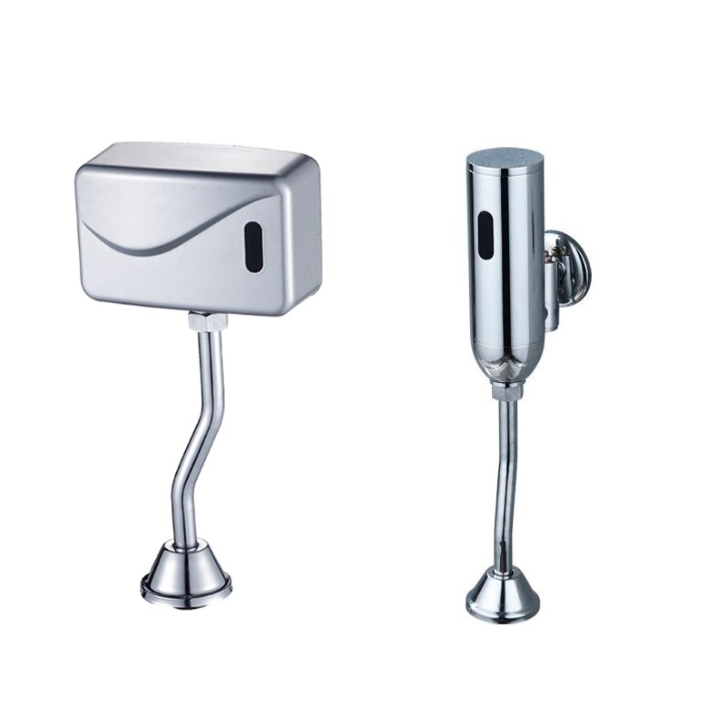 Bathroom Automatic Infrared Sensor Urinal Flush Valve For Men Toilet Exposed Wall Mounted Battery Power Touchless Flush Valve