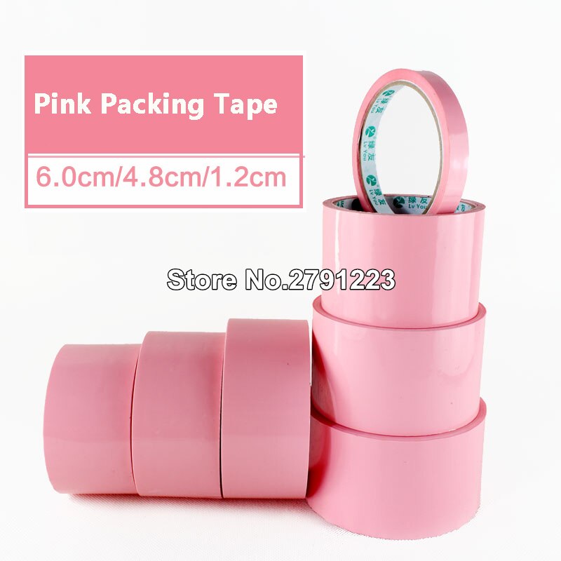 1 Roll 9 Sizes Pink Packing Tape Adhesive Tape Courier Box Sealing Tape Business Office Home Supplies