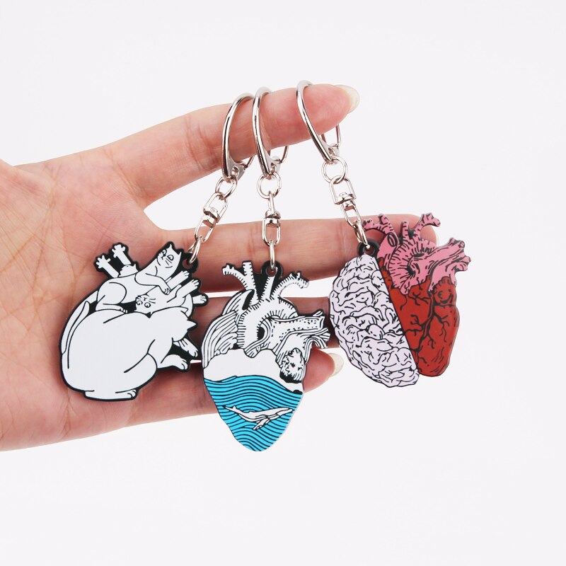 Anatomisch Hart Sleutelhanger Medische Anatomie Hart Neurologie Sleutelhanger Voor Arts En Verpleegkundige Vrouwen En Mannen Sleutelhanger Porte clef
