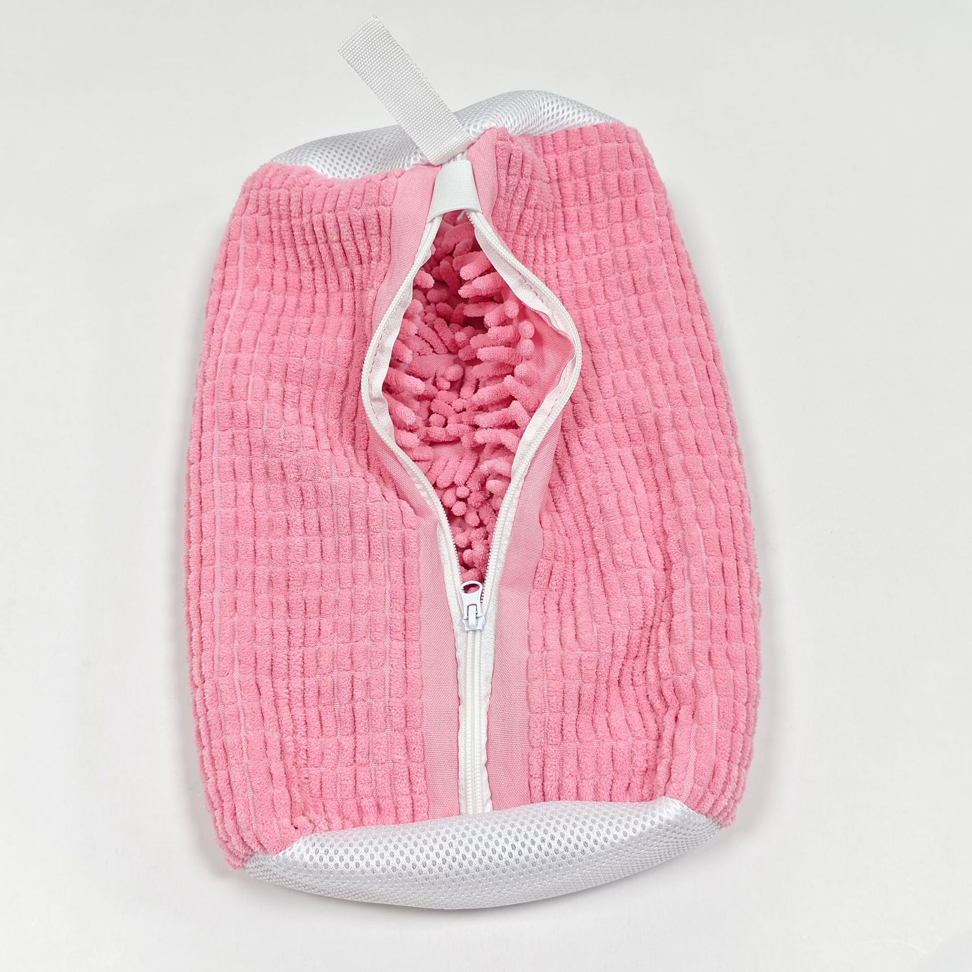 Durable Shoe Washing Machine Bag All Shoe Types Oval Protective Laundry Bag Rich Fluff Interior Minimize Noise Anti Deformation: Pink
