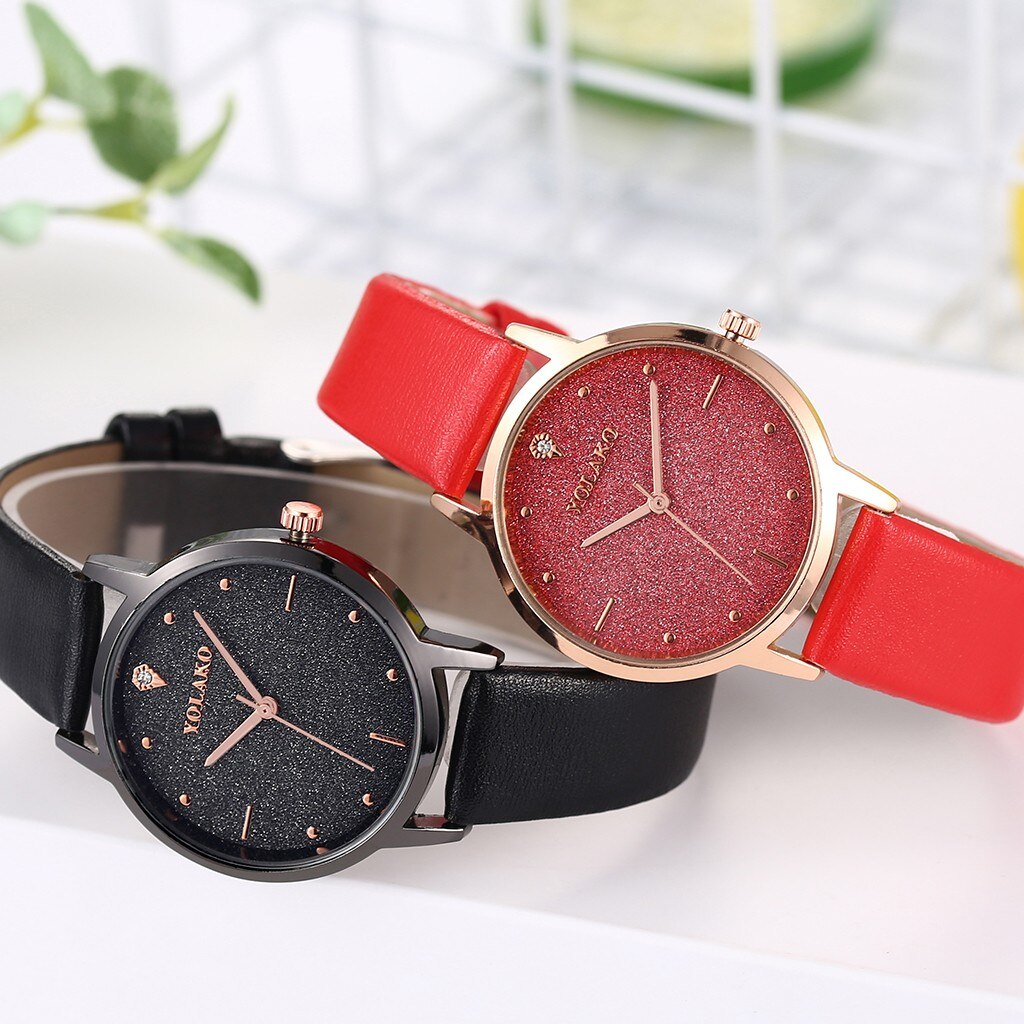 Relojes de muñeca Retro para mujer, pulsera de cuarzo con correa de cuero, decoración informal sencilla