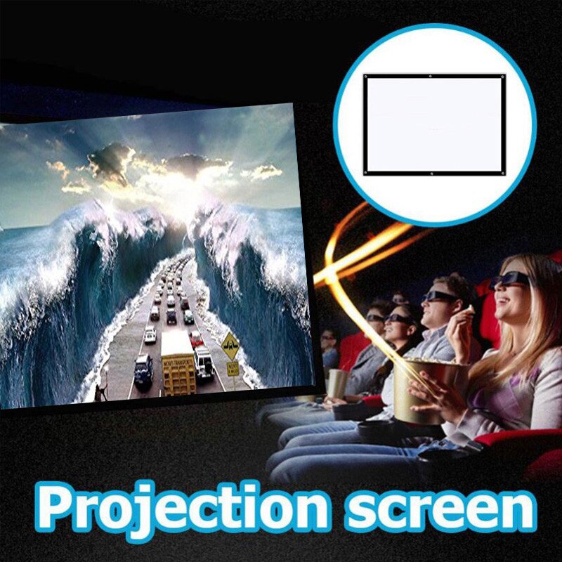 Portable HD 1080P Soft Projector Screen Matt White 4:3 Projector Screen Movie Cloth 60 72 84 100 120 150 Inch For Home Theater