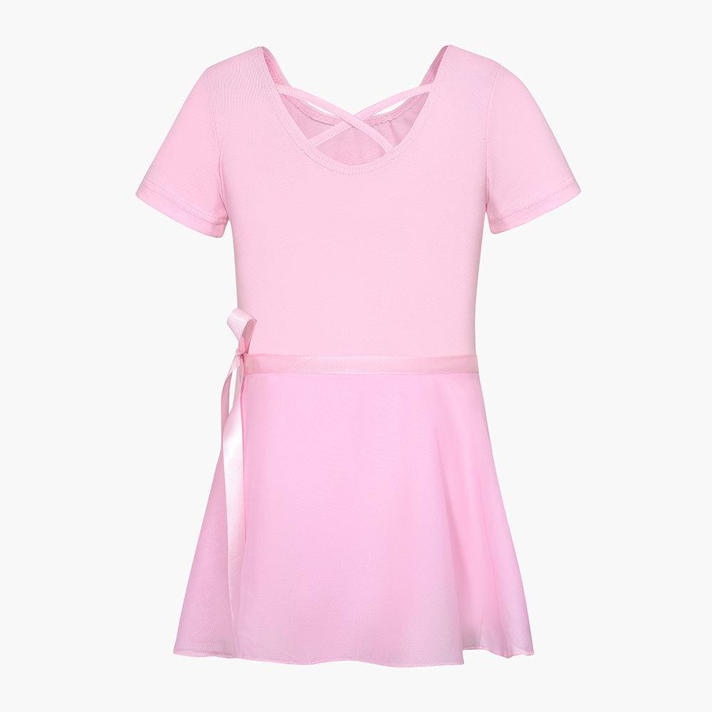 Justaucorps de gymnastique pour filles, jupe de danse, vêtements Tutu de Ballet pour enfants en bas âge, vêtements de danse sur scène à manches courtes