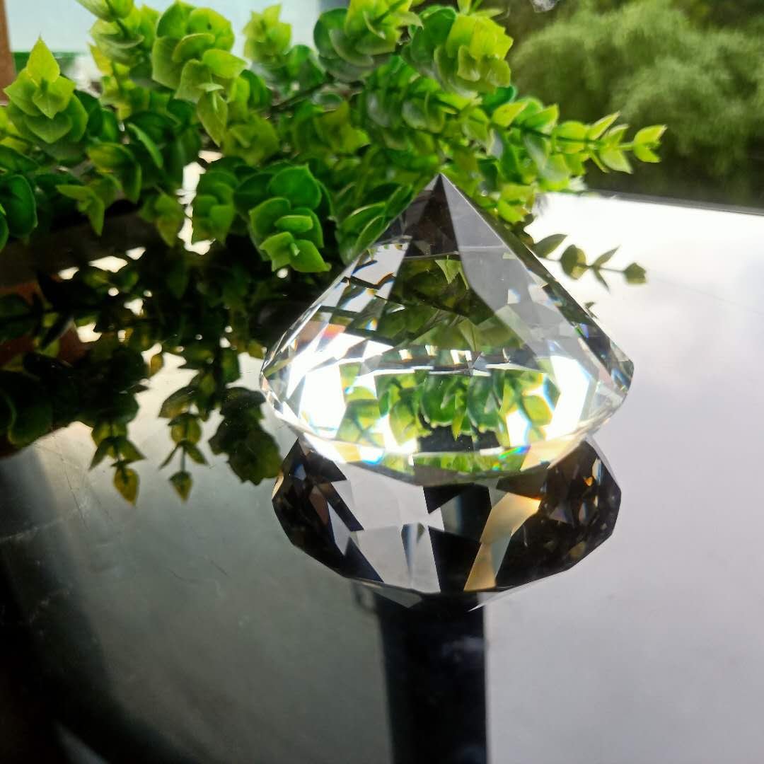 60Mm Diamond Crystal Decoratie K9 Glas Helder Kristallen Presse-papier Auto Ornament Bruiloft Decoratie Foto Props Home Decor