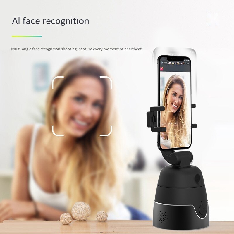 Palo de Selfie inalámbrico con Bluetooth, soporte de seguimiento de reconocimiento facial automático para iPhone, soporte de teléfono con cámara de rotación de 360 °