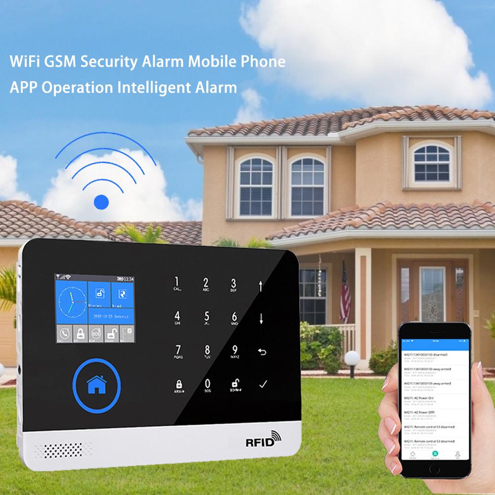 Wireless Home Security Alarm System With RFID Card Arm Disarm Switchable Alarm System APP Remote Control