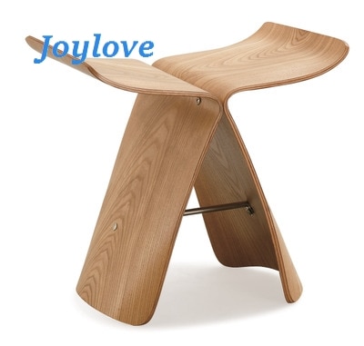 JOYLOVE Northern Europe Wooden Ottoman Shoes Stool Sori Yanagi Style Butterfly Stool Originality Household Multi Color Low Stool