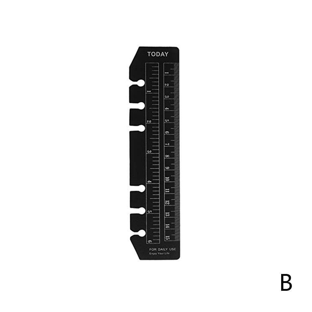 2 Pcs Notebook Page PVC Loose-leaf Separator Page A5/A6/A7 Size Different Multi-function Holes Ruler Bookmark 6 K5W6: A6 - black