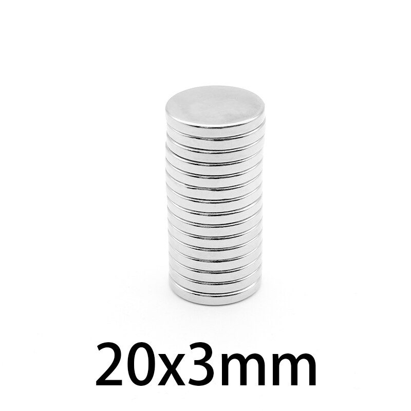 5-50 Stuks 20X3Mm Sheet Neodymium Magneet 20Mm X 3Mm Ronde Krachtige Ndfeb Magneten 20*3Mm Zeldzame Aarde Magneet Disc Magneet Sterke 20*3