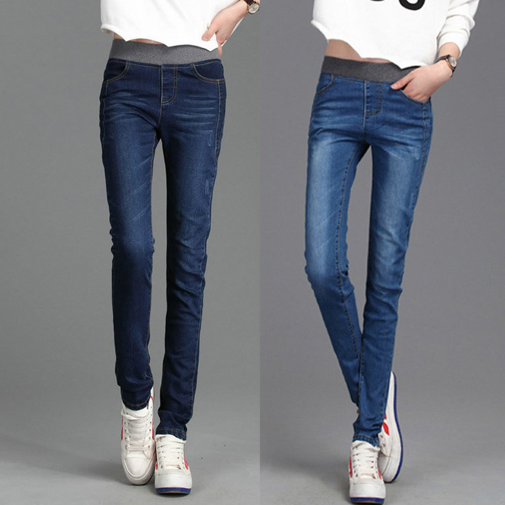 Jean Skinny en velours pour femmes, pantalon taille haute, élastique, , Vintage, Jean Jean crayon épais d'hiver, , # g3