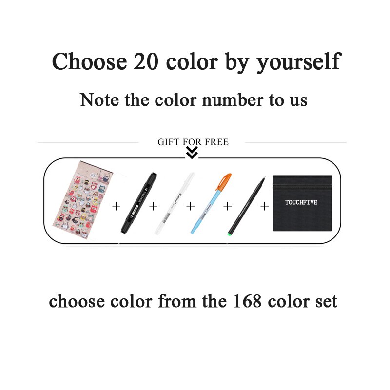 TouchFIVE 168 couleurs huileux à base d'alcool Art marqueurs ensemble double tête croquis marqueur artiste pinceau stylo pour Manga eau couleur stylos
