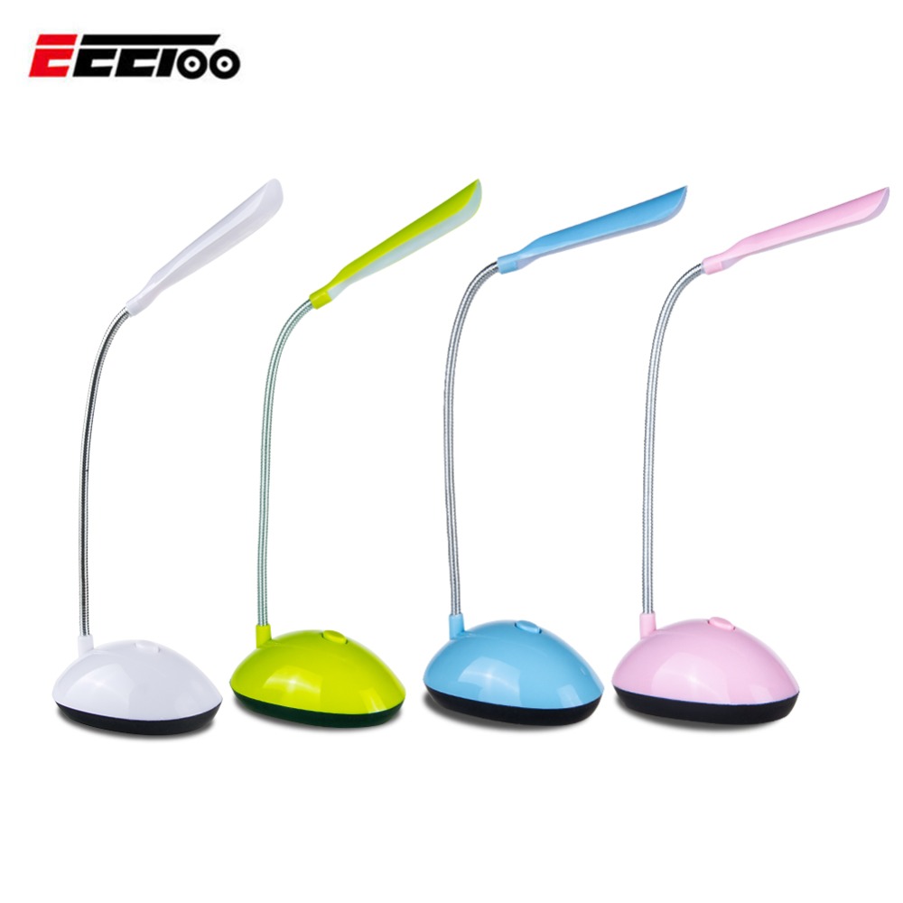 Eeetoo led touch on / off 4 farver bordlampe fleksibel natlys bærbar børn øjenbeskyttelse studerende læsning led bordlampe