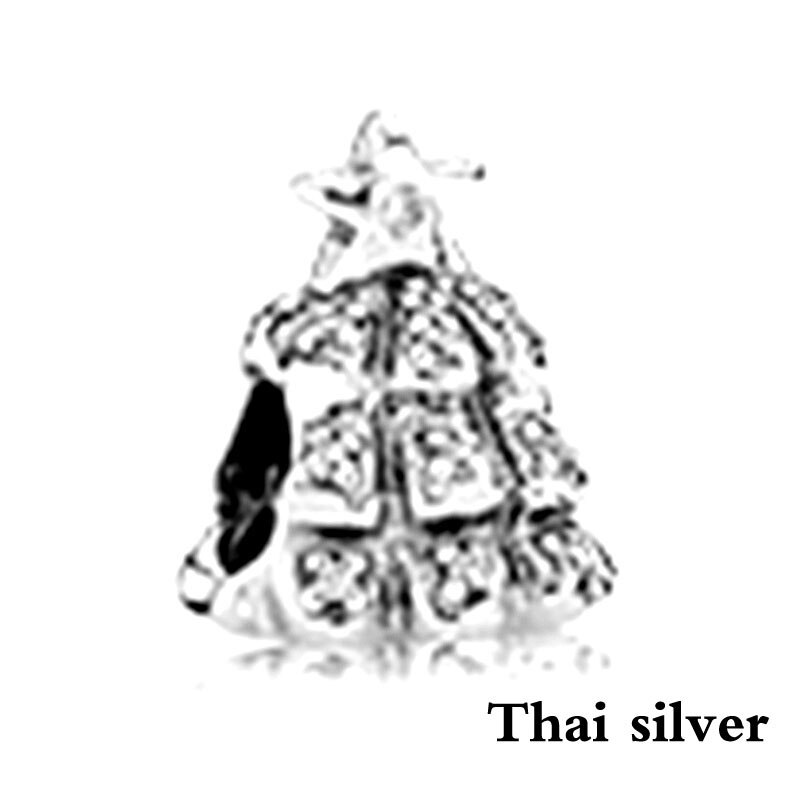 2019 NEW Thai Argento Retro Albero Di Natale Fiocco di Neve Carosello Elephant Family In Rilievo Collezione di Fascino Originale In Edizione Limitata: Grigio