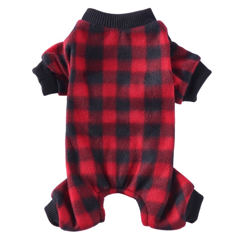 Pyjama d'hiver pour chien, combinaison pour Chihuahua, carlin, Costume de chiot, vêtements à carreaux pour animaux de compagnie