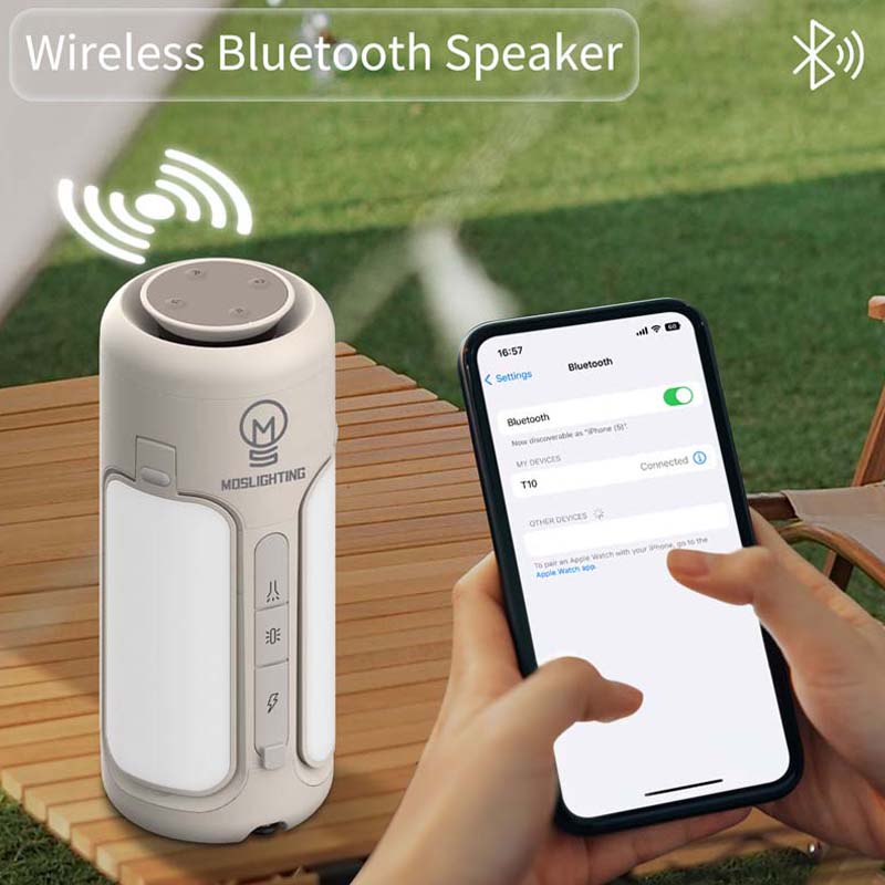 MOSLIGHTING Outdoor LED Camping Light USB Charging Folding Lantern Bluetooth Music Player Emergency Lighting Portable Flashlight