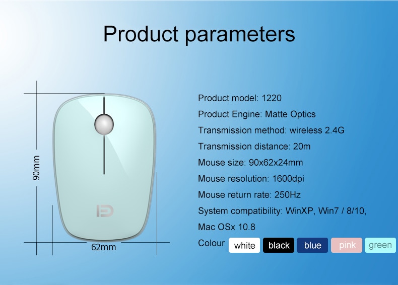2.4g draadloze muizen 1600 dpi verstelbare usb-ontvanger optische computermuis ergonomische muizen voor pc laptop desktop