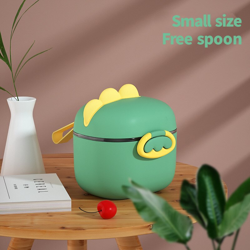 Milk Powder Box Baby Milk Powder Portable Cute Pig Food Storage Box Essential Cereal Infant Toddle Snacks Container No Bpa: S green dinosaur