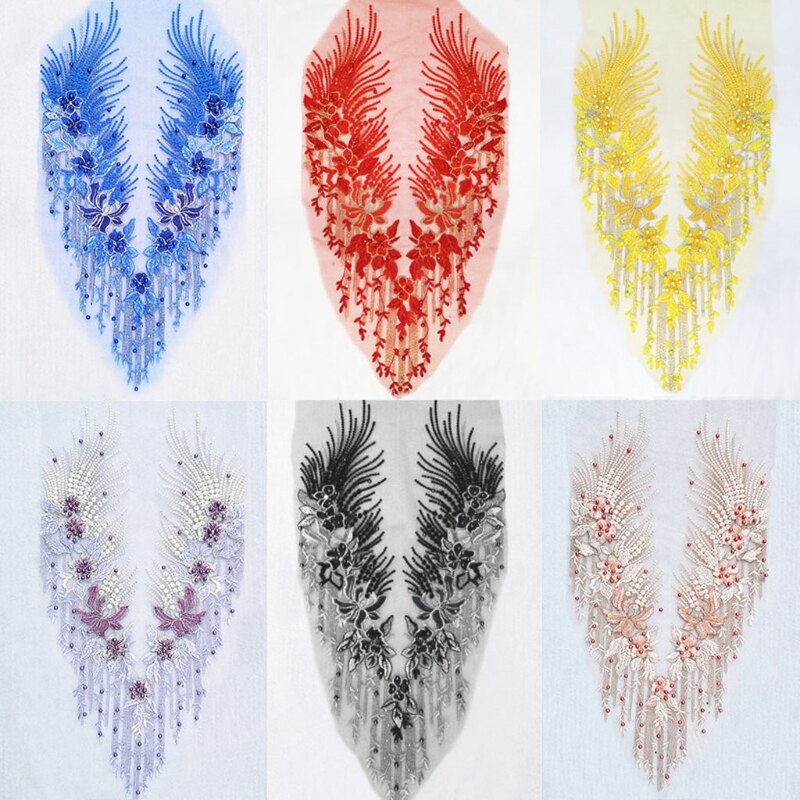 AHANDMAKER 50 Stuks Glitter Angel Wing Applique Patches, Witte Naaien Patches Vleugelvorm Reliëf Applique Mini Angel Wing Accessoires voor Naaien Prom Dress Kleding Jeans Broek Schoenen Decor