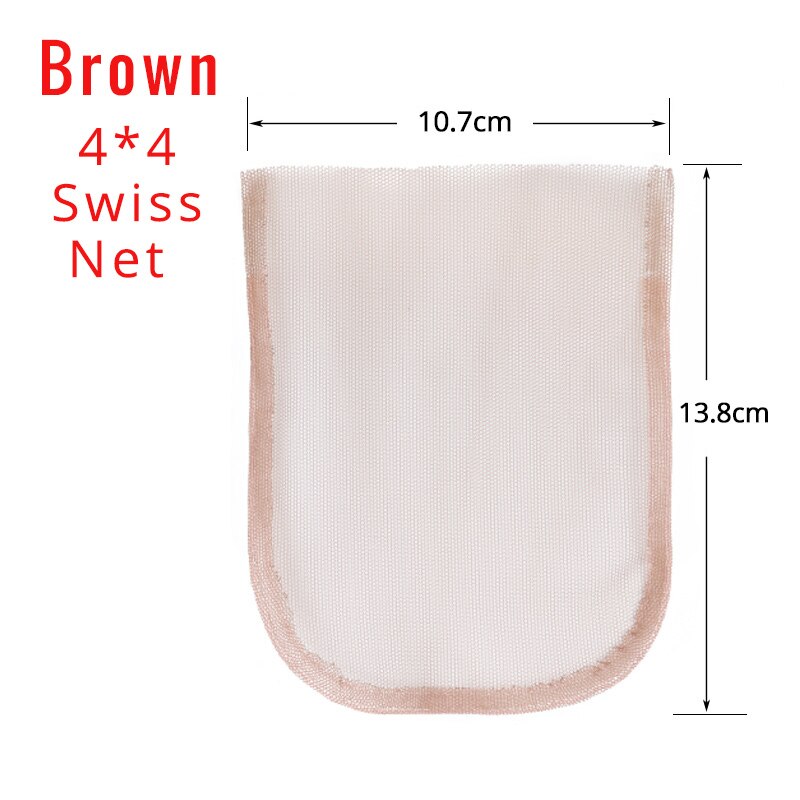 Nunify 1 Stks/partij Goedkope Hd Kant Voor Pruik Maken Diy Pruik Maken Accessoires Haar Tools Zwitserse Kant Haar Netto 4pcs Houten Pruik Naald: brown 4x4