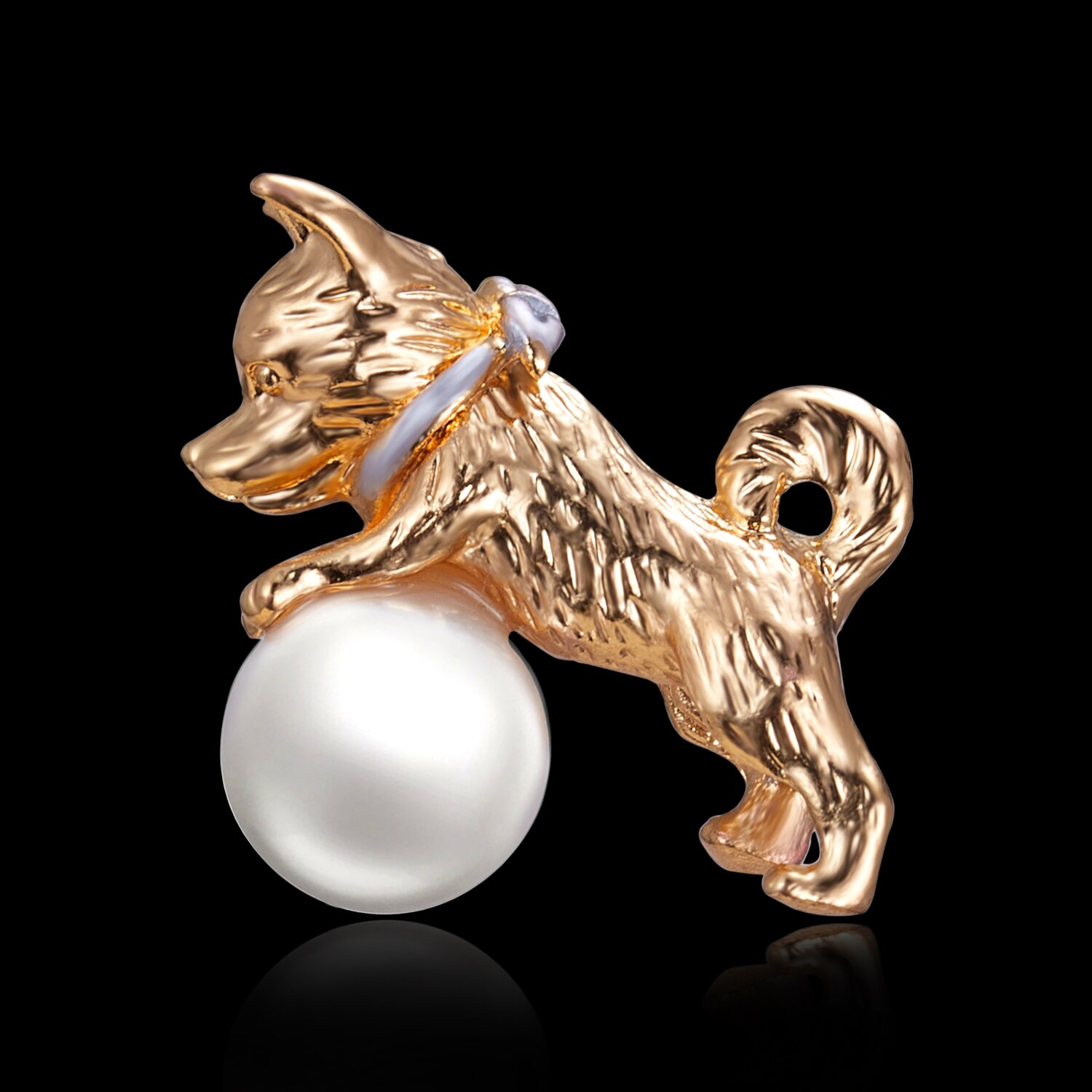 Rinhoo banquete esmalte cão broches liga de alta qualidade ternos camisola chapéu animal broche pinos cachecol fivela