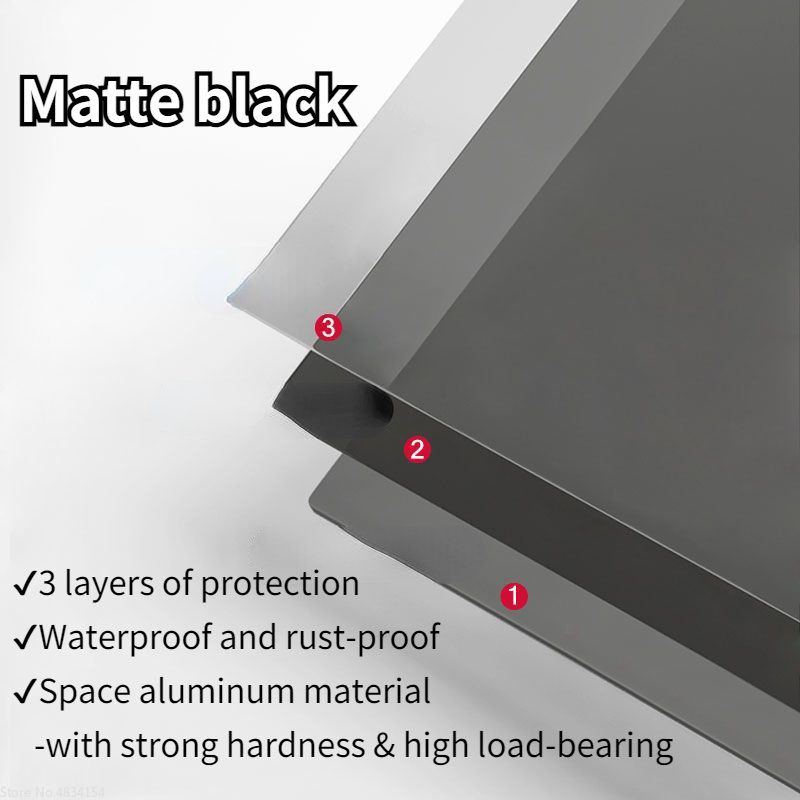 Mensola da parete galleggiante nera per cucina, bagno, portaoggetti, specchio, doccia in metallo, ripiani angolari, organizer, armadio, accessori per la casa