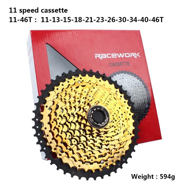 RACEWORK Kassette MTB 10 11 12 geschwindigkeit mountainbike racing reise kettenrad fahrrad freilauf: 11speed 11 46T gold
