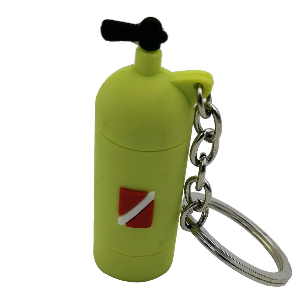 5 Kleuren Mini Scuba Air Tank Mini Cilinder Fles Sleutelhanger Sleutelhanger Diver Duiken: Yellow