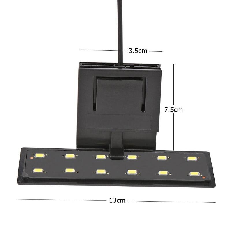 Lámpara de acuario superfino de 5W, Luz LED resistente al agua para pecera, plantas acuáticas, iluminación con Clip, suministros para peces