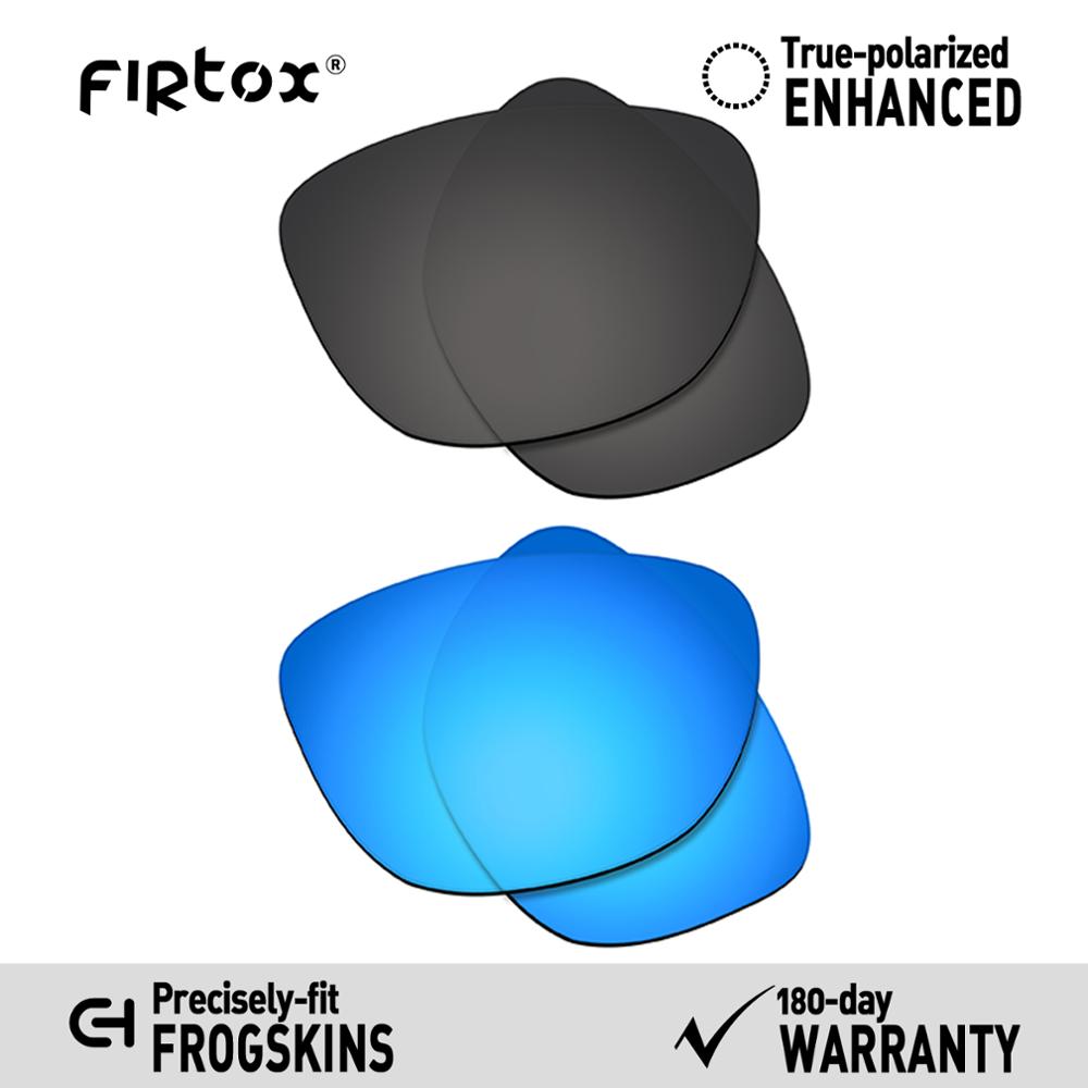 Firtox true  uv400 polariserade linser ersättning för-oakley frogskins  oo9013 solglasögon (endast kompatibel lins) - flera färger: Svart blå