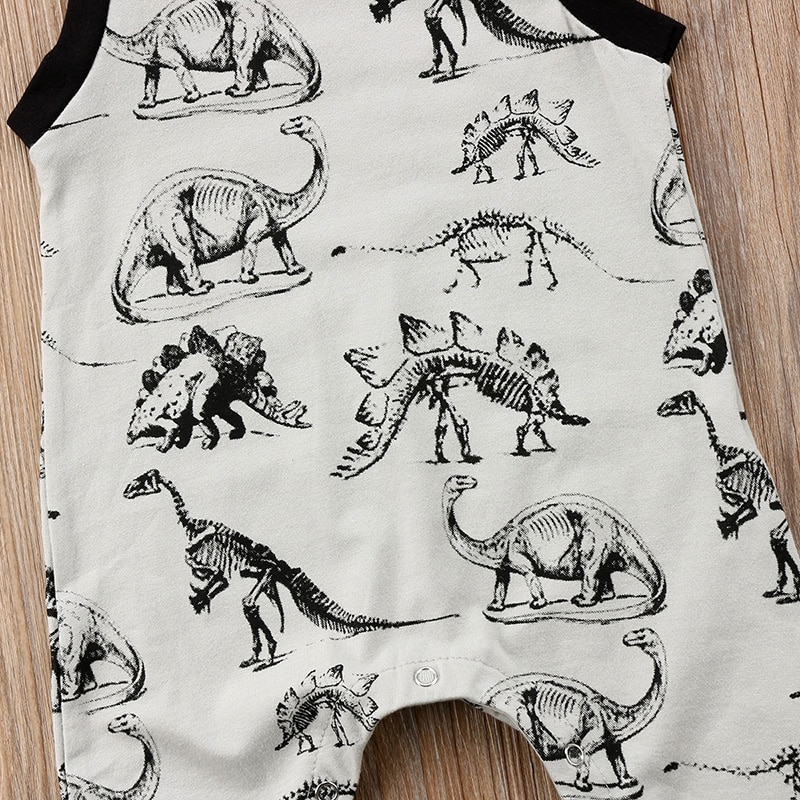 Newborn Baby Boys Girl Dinosaur Romper Jumpsuit Outfits Sleeveless Summer Clothes 0-18M