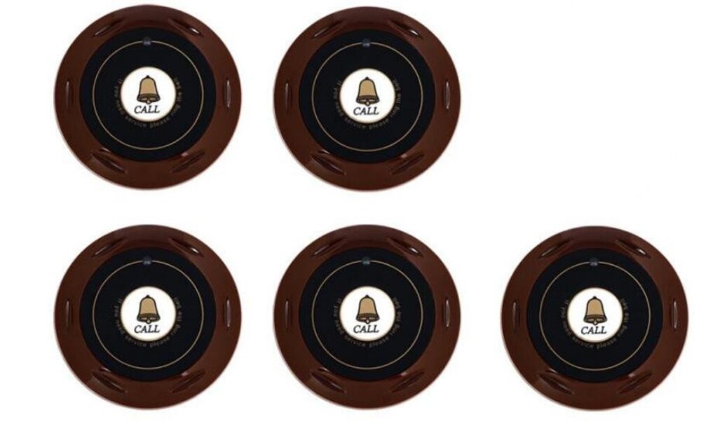 BYHUBYENG Restaurant Pager Gastronomie Ausrügestochen Aufruf Geschmack kabellos Kellner System Rufen Glocke Für Café Gäste Kunden Service: 5 Tasten