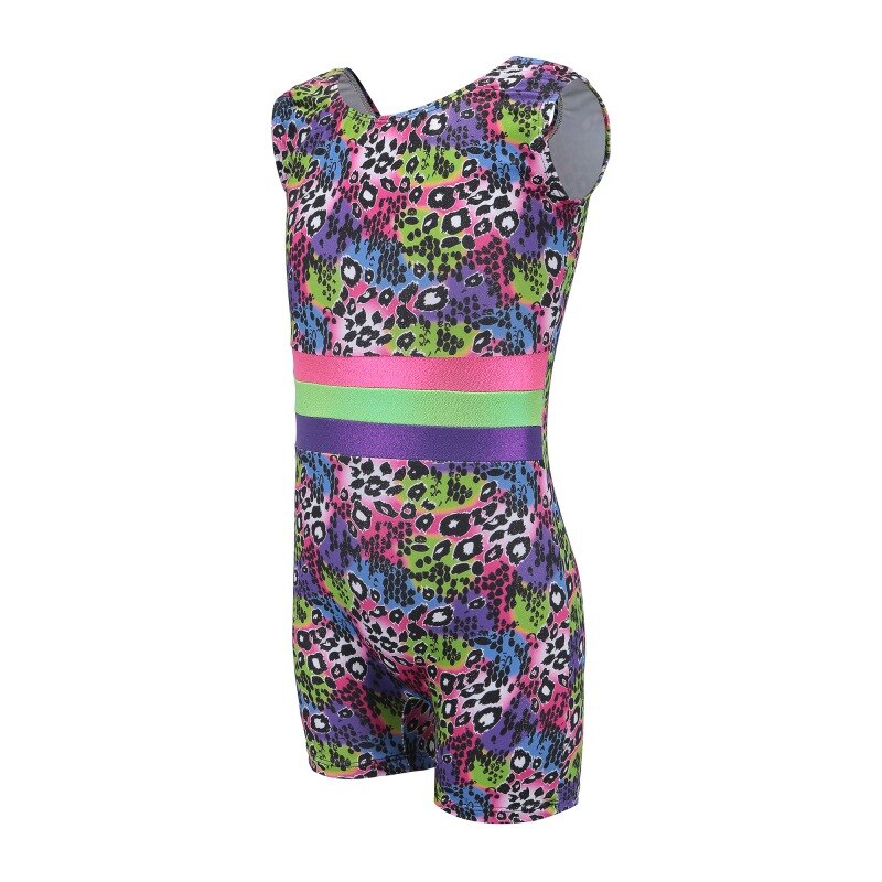 dance clothes body suit dance practice clothes ballet gymnastics suit Girls sleeveless color pattern rompers