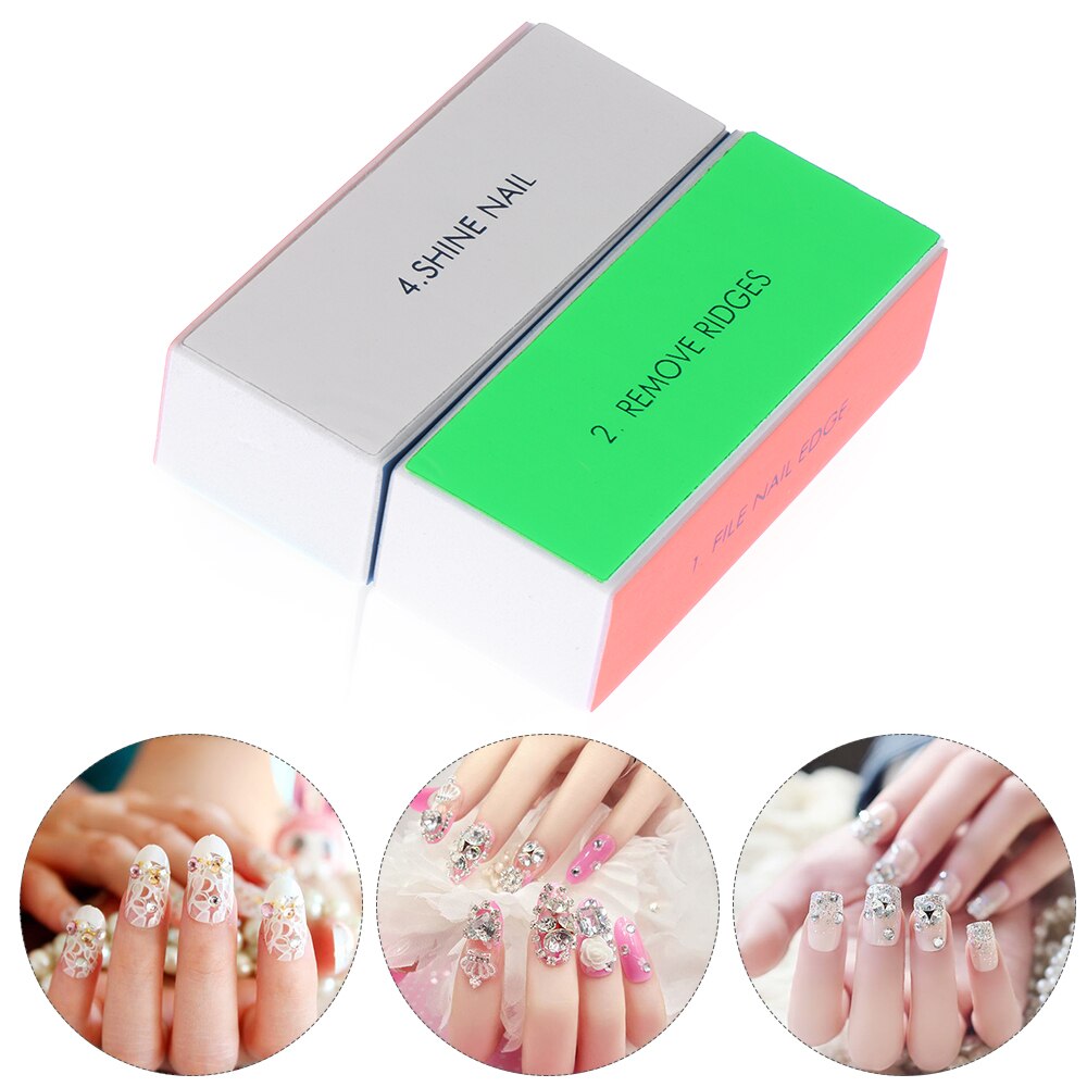 3 unids/set uñas Lima pulidora 4 lados esponja pulidora de herramienta de producto para eliminar la piel muerta papel de lija pulido de uñas bloque para pulir manicura