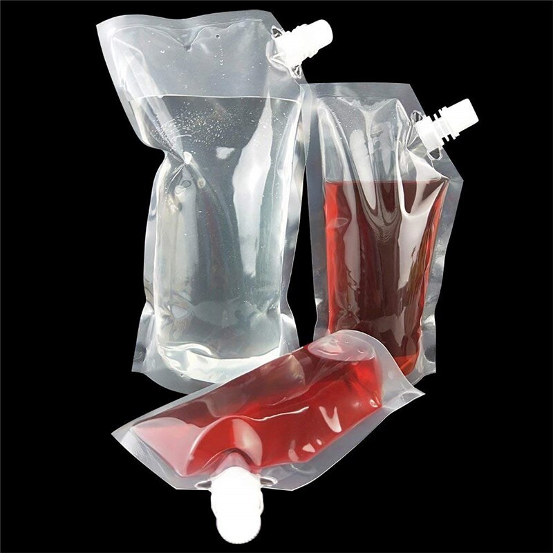 20pcs Plastic Herbruikbare Liquor Pouch Clear Zware Drankjes Kolven Camoufleerbare Drinken Kolven Cruise Zakken Kit met Trechter