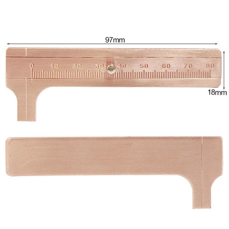 Mini Metal Solid Brass Double-scale Purple Copper Sliding Gold Vernier Caliper Ruler Portable Measurement Tool