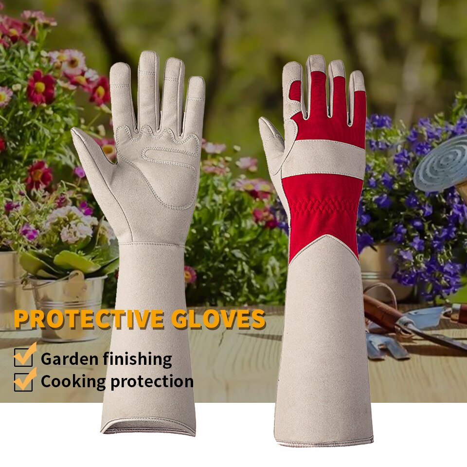 Langærmet håndledsbeskyttelseshandsker svejse arbejdere handske haveblomst beskæring arbejdskraftbeskyttelseshandsker til svejsning af køkken 2pc