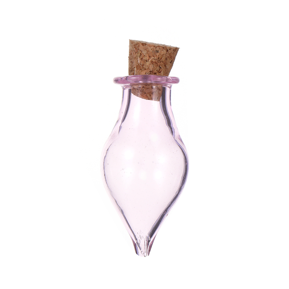 5Pc Mini Transparante Kurk Glazen Flessen Lege Sample Groene Kraal Potten Wishing Bulk Containers Decor Hangers Opslag Flacon: Pink-Single Pointed