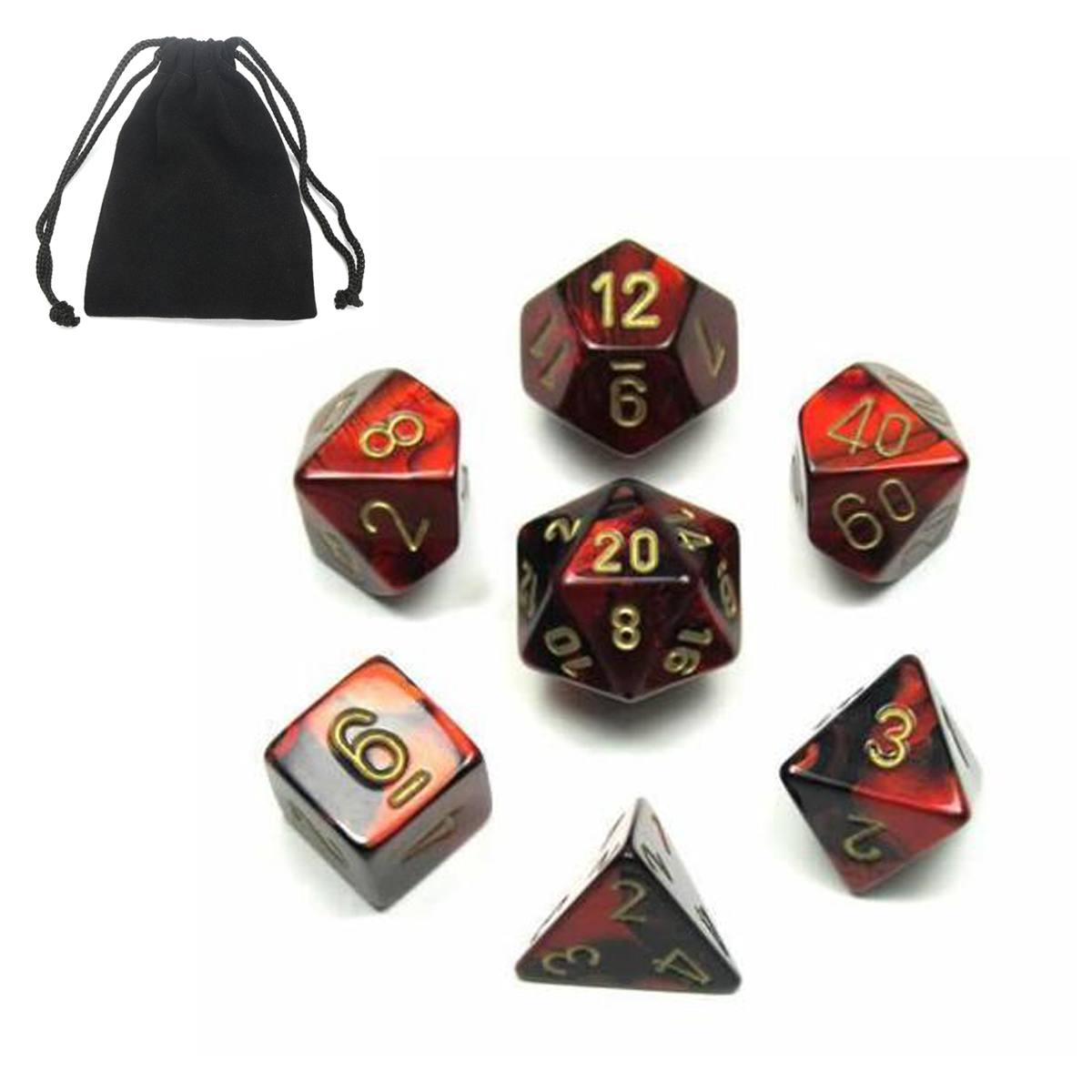 7 stuks polyhedrale acryl dobbelstenen speelgoed spel dobbelstenen rekwisieten voor dnd trpg rpg kinderen wiskunde educatieve digitale dobbelstenen met opbergzak