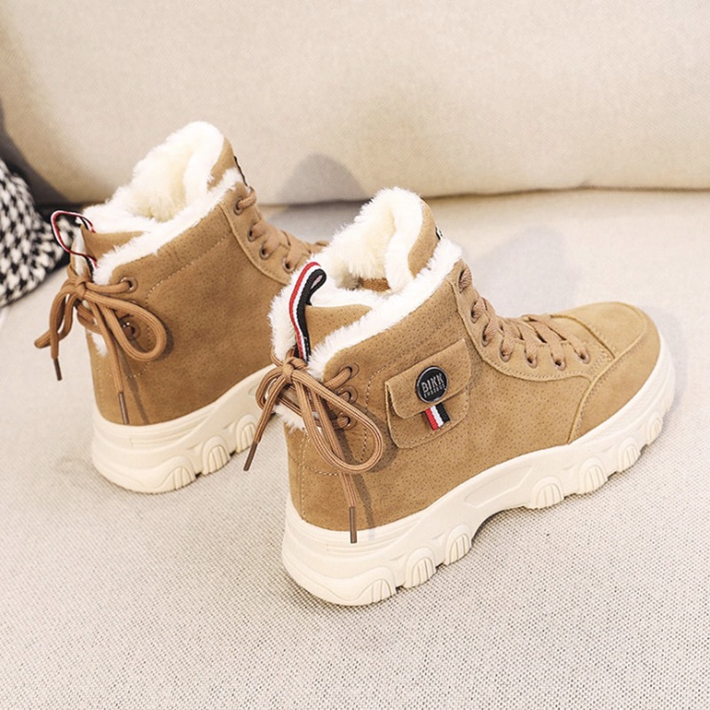 Dames sneakers winter damesschoenen flats platform casual schoenen voor dames comfortabele hoge top warme pluche off white schoenen