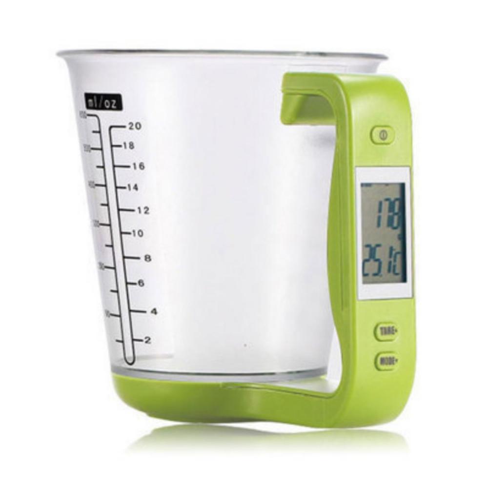 Multi-Function Kitchen Electronic Measuring Cup Kitchen Scale Digital Detachable Automatic Measuring Cup: Green