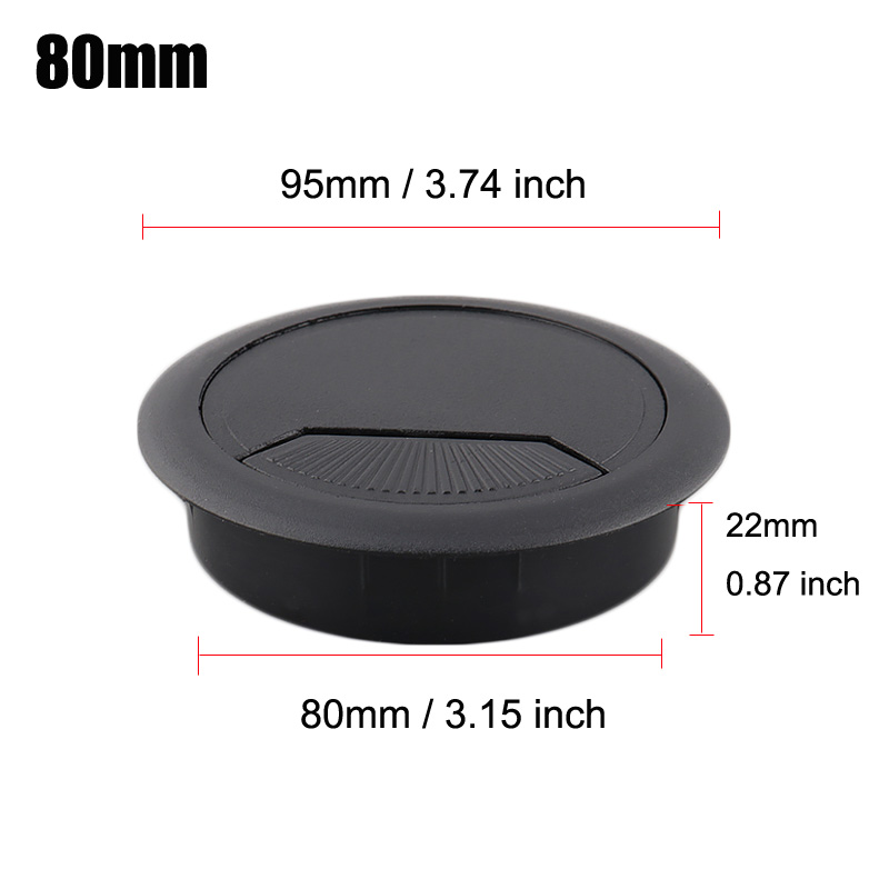 35/50/60/80mm PC Computer Desk ABS Plastic Grommet Table Cable Tidy Wire Hole Cover: Dark Khaki