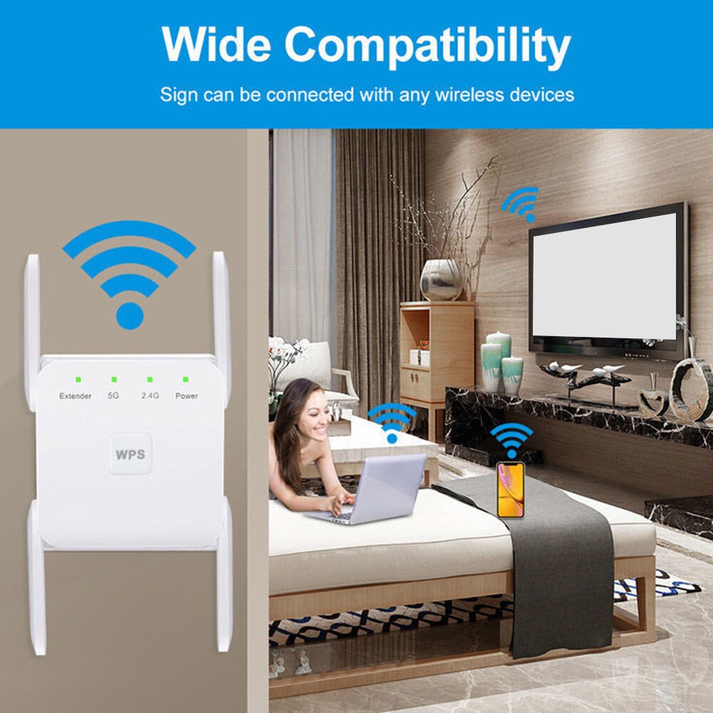 Alloyseed 2.4 & 5 ghz draadloze wifi-repeater, range extender, 1200 mbps wifi-versterker, router, 802.11ac/ a/b/g/n wifi-signaalversterker